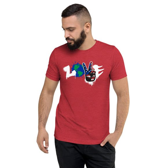 LOVE US Flag White Letter Short sleeve unisex t-shirt